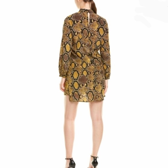 Nwot Zara Dress Snakeskin Long Sleeve Belted Animal Print Brown Black … - Picture 4 of 16